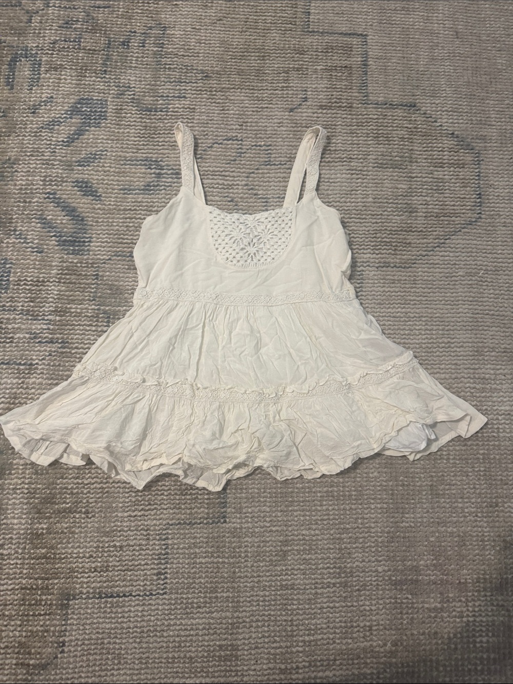 Matilda Jane White Tiered Crochet Tank Top